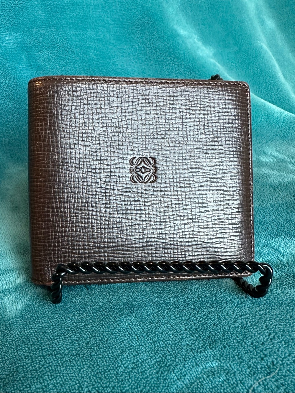 Vintage LOEWE Men’s Bifold Wallet Brown Leather Full Set
